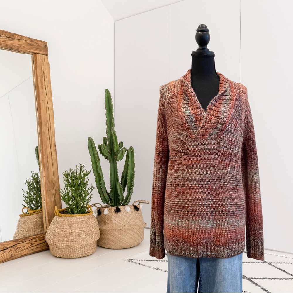 Prana Claus V-Neck Wool Blend Knit Sweater